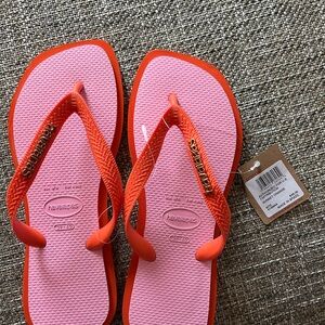 Havaianas Vibrant Pink and Orange Sandals